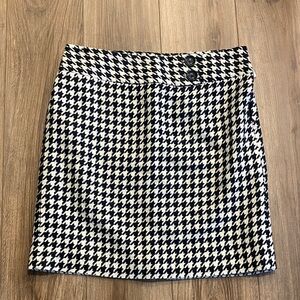 Ann Taylor Houndstooth Mini Skirt with Button Detail